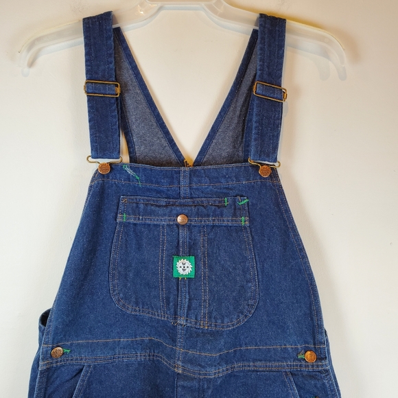 Vintage 80s Wrangler Workwear Carpenter Bibs Overalls Size 38x30 Mens Denim - Picture 4 of 16